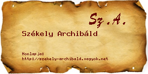 Székely Archibáld névjegykártya
